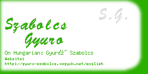 szabolcs gyuro business card